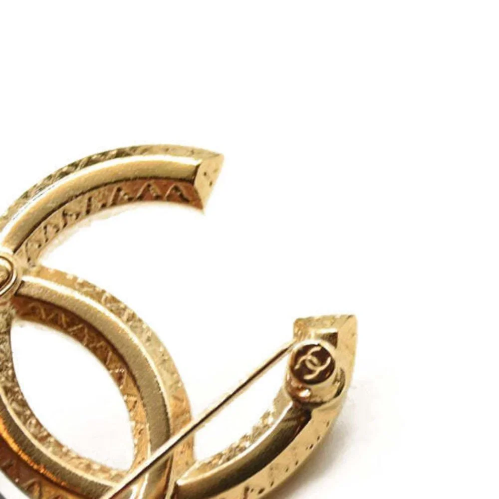 CHANEL Large Gold & Crystal CC Brooch